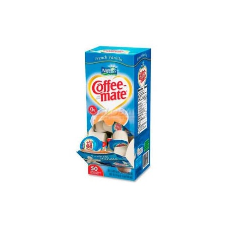 Nestle Coffee mate Non-Dairy Liquid Creamer, Singles, French Vanilla, 0.375 oz., 50/Box NES35170BX
